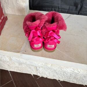 UGG Kids Fuchsia Boots with Bows